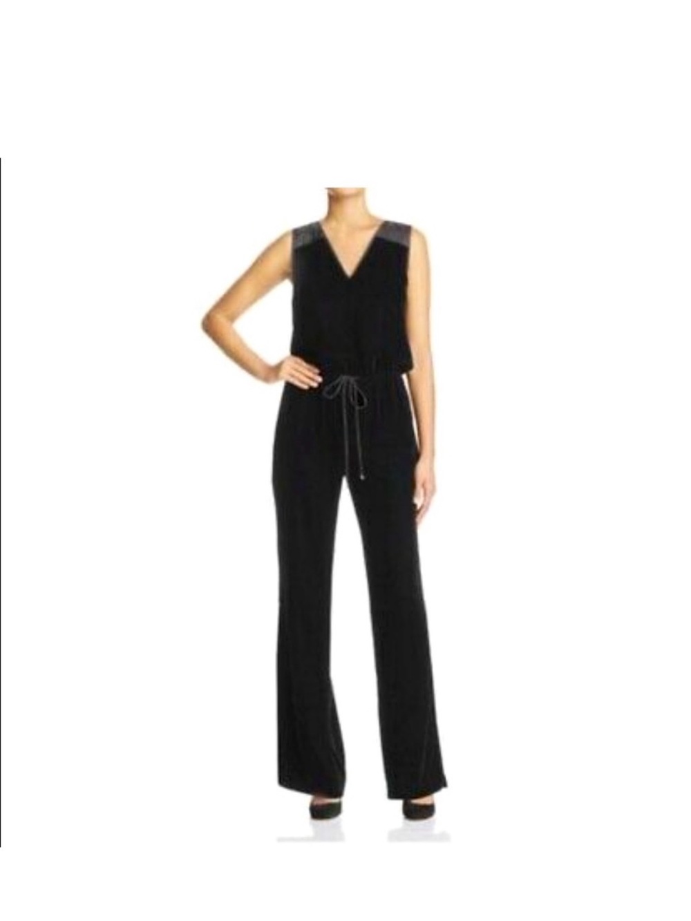 NWT Lauren Ralph Lauren Black Velvet Sleeveless Jumpsuit